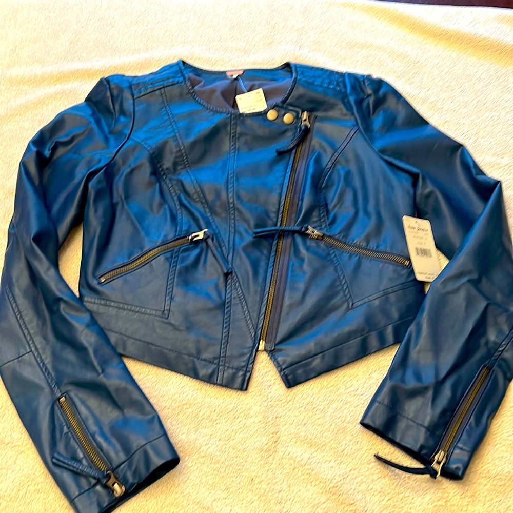 Midnight Blie faux Leather jacket, NWT